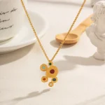 گردنبند رنگارنگ مدل قطره روکش طلا از ماریس