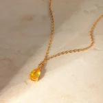 گردنبند عقیق زرد ماریس