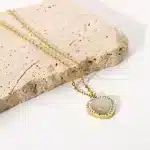 گردنبند قلب اپال روکش طلا