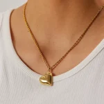 گردنبند قلب مینیمال روکش طلا ماریس