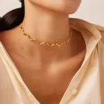 گردنبند چوکر موج‌دار نامنظم روکش طلا