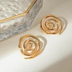 گوشواره حلزونی روکش طلا