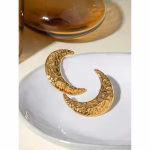 گوشواره میخی طرح ماه روکش طلا