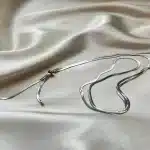 گردنبند بلند زیپی ماری نقره ای